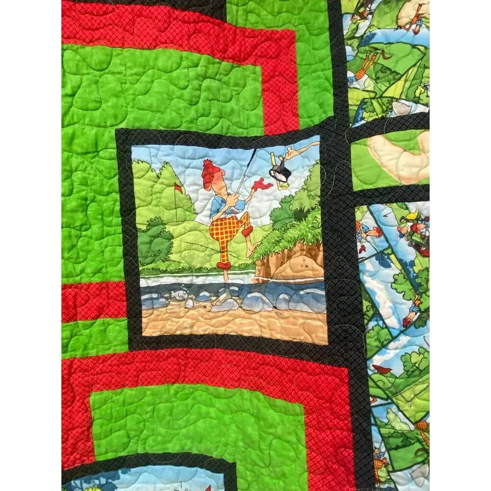 Handmade Quilt Golf Humor Theme Wall Hanging/Lap Quilt 47”x62”